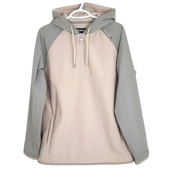 Barbour Men's Newfield Half-Zip Pullover Hoodie Top Fleece Grey Fleece Size M - Picture 5 of 12